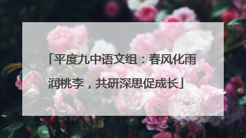 平度九中语文组：春风化雨润桃李，共研深思促成长