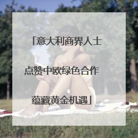 意大利商界人士点赞中欧绿色合作蕴藏黄金机遇