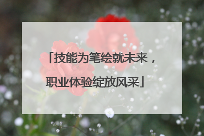 技能为笔绘就未来，职业体验绽放风采