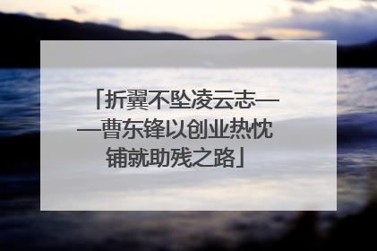 折翼不坠凌云志——曹东锋以创业热忱铺就助残之路