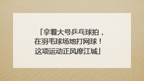 拿着大号乒乓球拍，在羽毛球场地打网球！这项运动正风靡江城