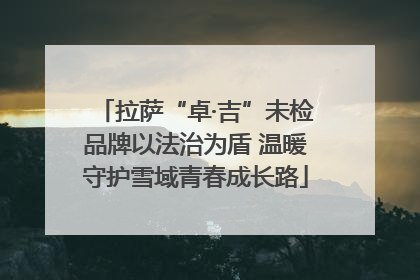 拉萨“卓·吉”未检品牌以法治为盾 温暖守护雪域青春成长路