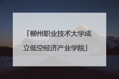 柳州职业技术大学成立低空经济产业学院