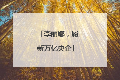 李丽娜，履新万亿央企