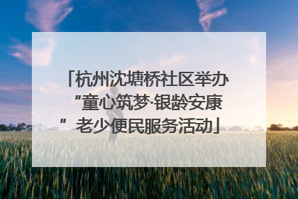 杭州沈塘桥社区举办“童心筑梦·银龄安康”老少便民服务活动