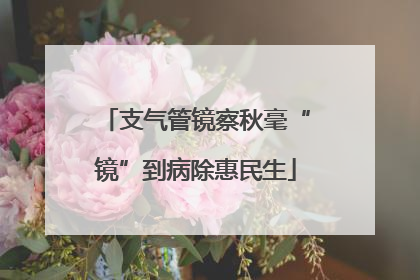 支气管镜察秋毫“镜”到病除惠民生