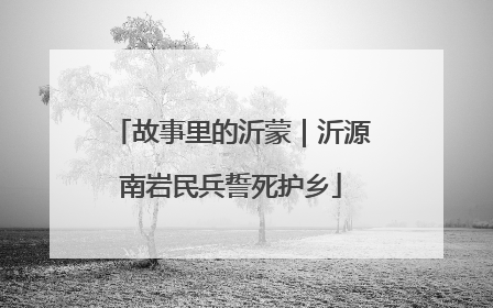 故事里的沂蒙｜沂源南岩民兵誓死护乡