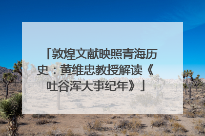 敦煌文献映照青海历史：黄维忠教授解读《吐谷浑大事纪年》