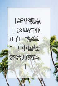 新华视点｜这些行业正在“爆单”！中国经济活力密码