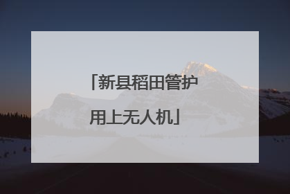 新县稻田管护用上无人机