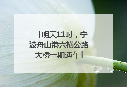 明天11时，宁波舟山港六横公路大桥一期通车