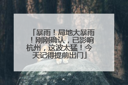 暴雨！局地大暴雨！刚刚确认，已影响杭州，这波太猛！今天记得提前出门