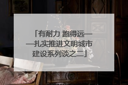 有耐力 跑得远——扎实推进文明城市建设系列谈之二