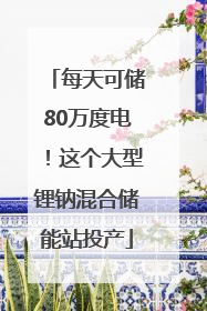 每天可储80万度电！这个大型锂钠混合储能站投产