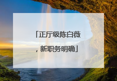正厅级陈白薇，新职务明确
