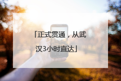 正式贯通，从武汉3小时直达