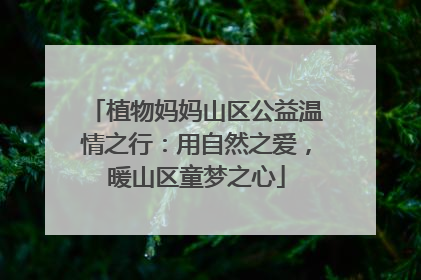 植物妈妈山区公益温情之行：用自然之爱，暖山区童梦之心