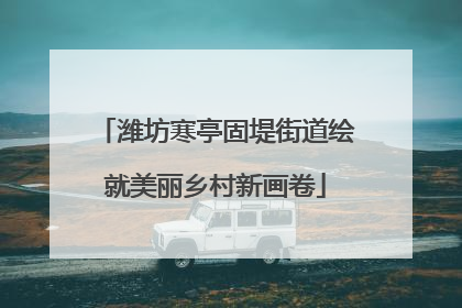 潍坊寒亭固堤街道绘就美丽乡村新画卷