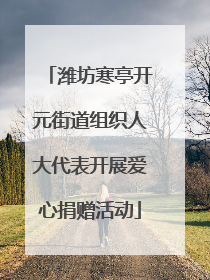 潍坊寒亭开元街道组织人大代表开展爱心捐赠活动