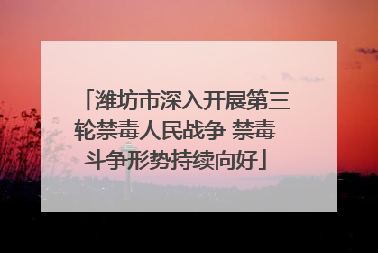 潍坊市深入开展第三轮禁毒人民战争 禁毒斗争形势持续向好