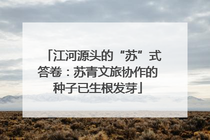 江河源头的“苏”式答卷：苏青文旅协作的种子已生根发芽