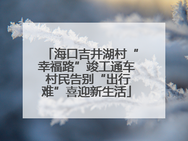 海口吉井湖村“幸福路”竣工通车 村民告别“出行难”喜迎新生活