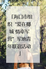 海口市组织“爱在椰城 情牵军营”军地青年联谊活动