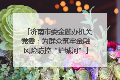 济南市委金融办机关党委：为群众筑牢金融风险防控“护城河”