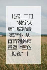 浙江三门：“数字大脑”赋能青蟹产业 从育苗到养殖重塑“蓝色粮仓”