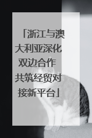 浙江与澳大利亚深化双边合作 共筑经贸对接新平台