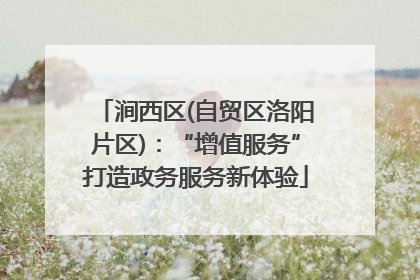 涧西区(自贸区洛阳片区)：“增值服务”打造政务服务新体验