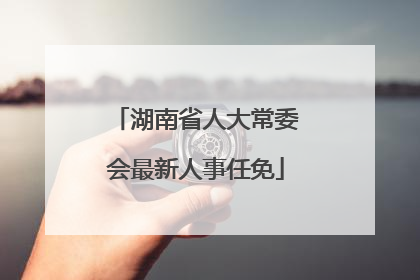 湖南省人大常委会最新人事任免