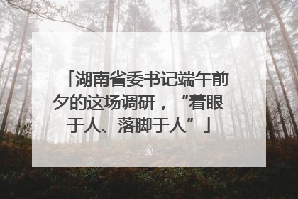 湖南省委书记端午前夕的这场调研，“着眼于人、落脚于人”