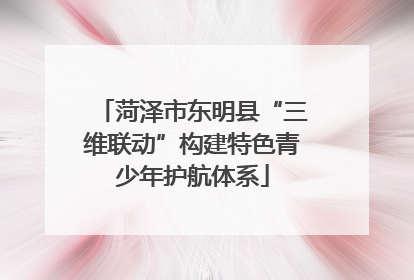 菏泽市东明县“三维联动”构建特色青少年护航体系