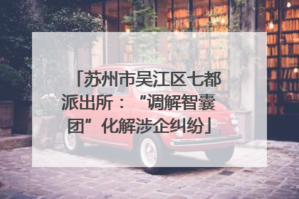 苏州市吴江区七都派出所：“调解智囊团”化解涉企纠纷