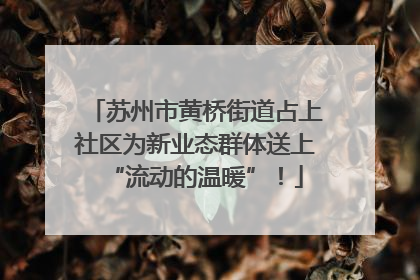 苏州市黄桥街道占上社区为新业态群体送上“流动的温暖”！