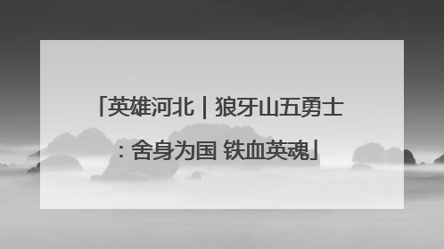 英雄河北｜狼牙山五勇士：舍身为国 铁血英魂