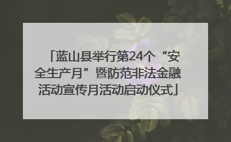 蓝山县举行第24个“安全生产月”暨防范非法金融活动宣传月活动启动仪式