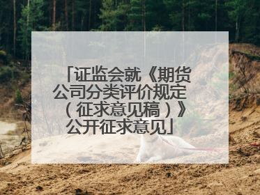 证监会就《期货公司分类评价规定（征求意见稿）》公开征求意见