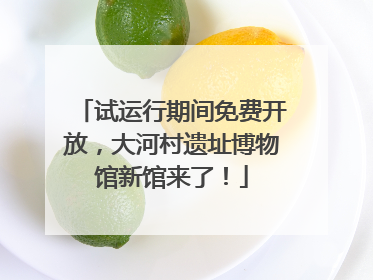 试运行期间免费开放，大河村遗址博物馆新馆来了！