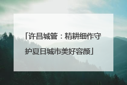 许昌城管：精耕细作守护夏日城市美好容颜