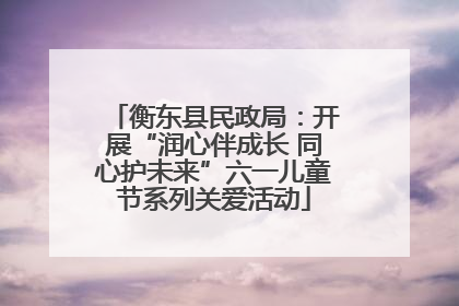 衡东县民政局：开展“润心伴成长 同心护未来”六一儿童节系列关爱活动