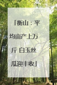 衡山：平均亩产上万斤 白玉丝瓜迎丰收