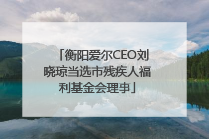 衡阳爱尔CEO刘晓琼当选市残疾人福利基金会理事
