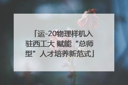 运-20物理样机入驻西工大 赋能“总师型”人才培养新范式