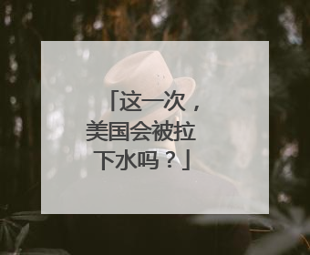 这一次，美国会被拉下水吗？