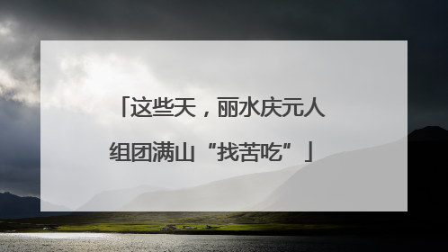 这些天，丽水庆元人组团满山“找苦吃”