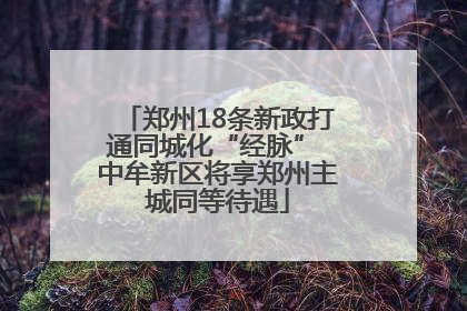 郑州18条新政打通同城化“经脉” 中牟新区将享郑州主城同等待遇