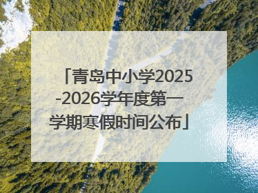 青岛中小学2025-2026学年度第一学期寒假时间公布