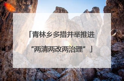 青林乡多措并举推进“两清两改两治理”